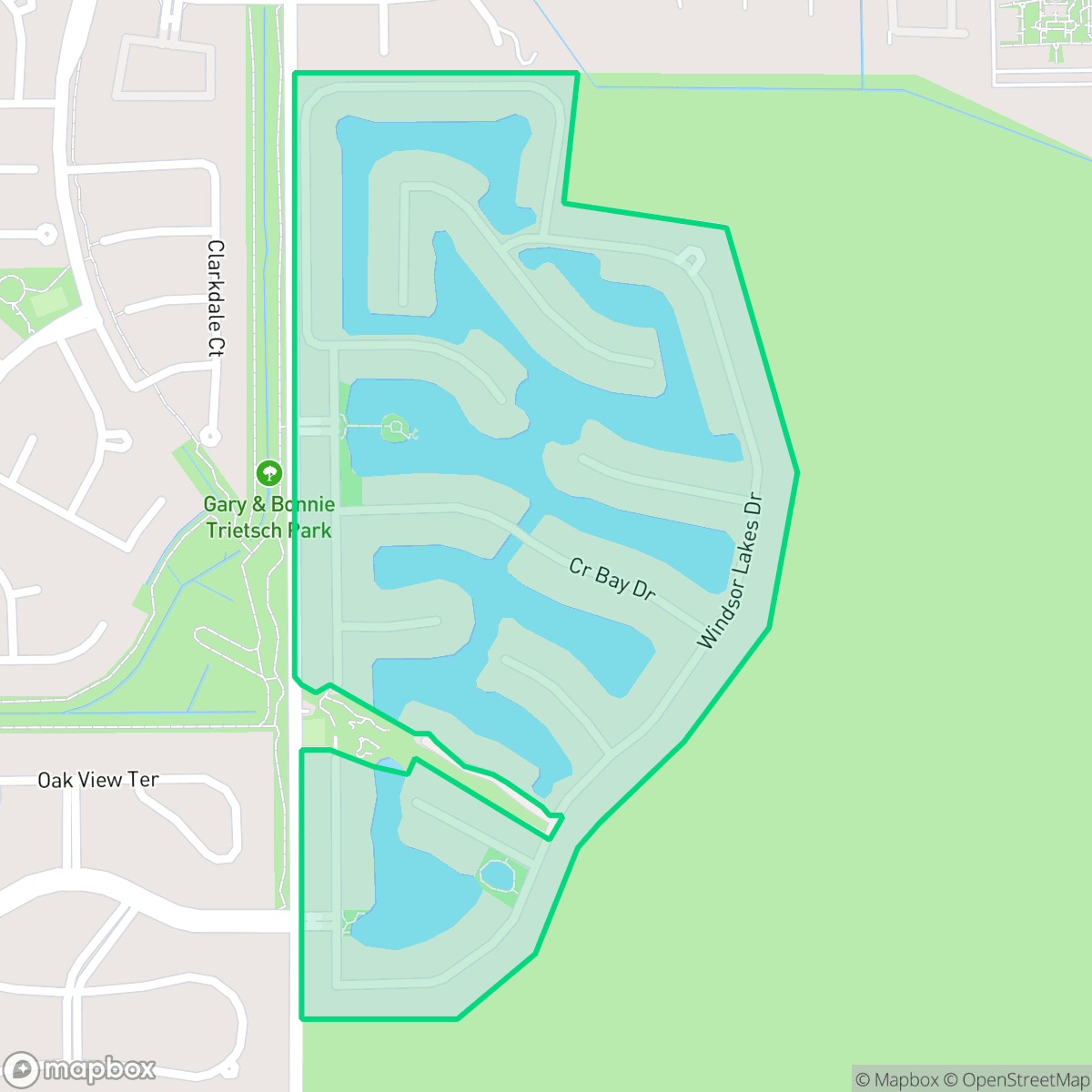 Map showing the location of Windsor Park Lakes, Houston, TX