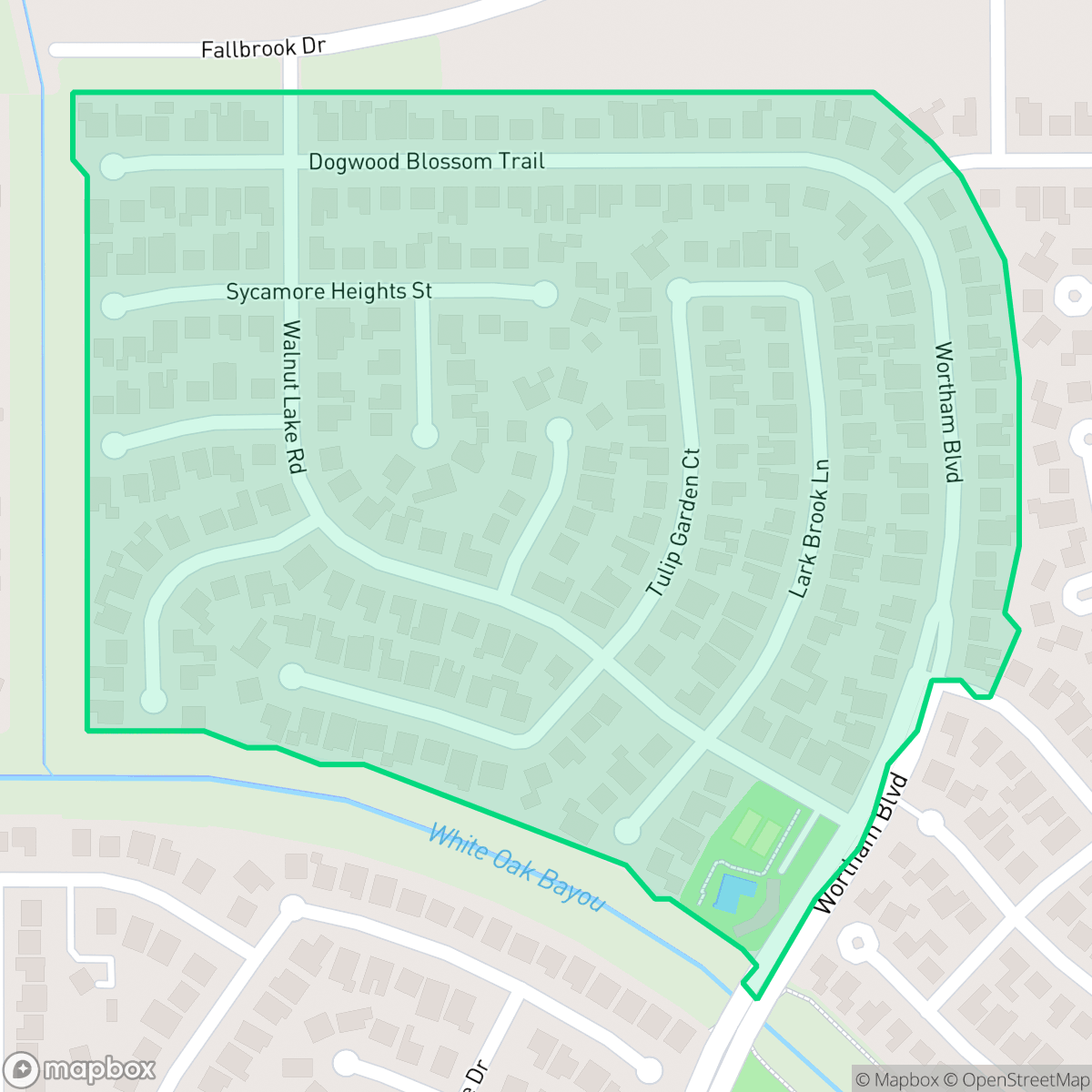 Map showing the location of Wortham Estates, Houston, TX