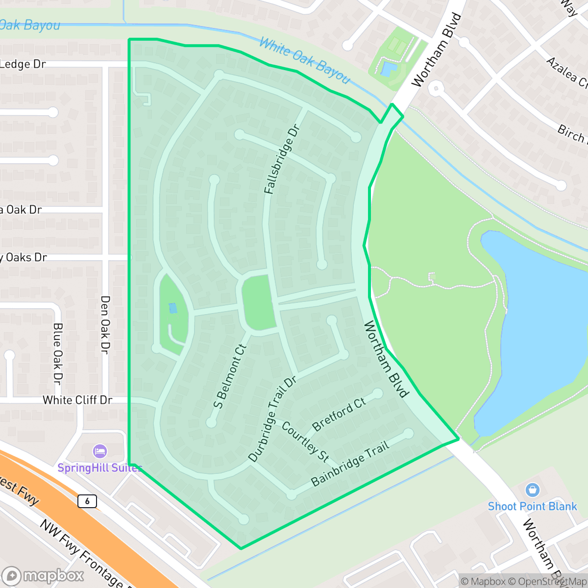 Map showing the location of Wortham Grove, Houston, TX