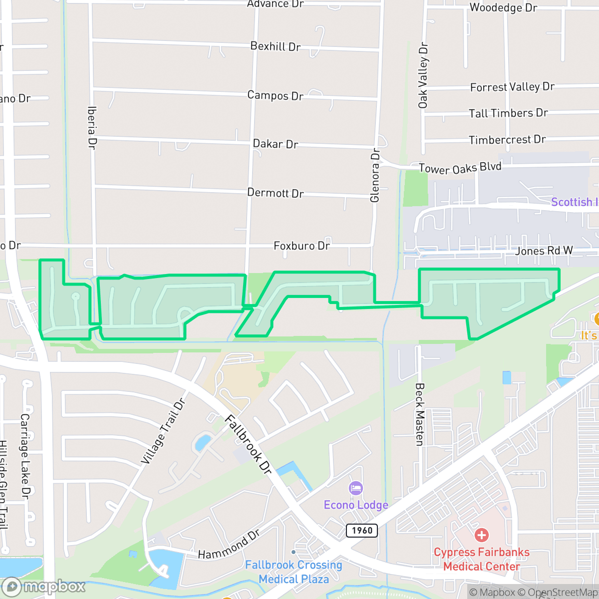 Map showing the location of Wortham Landing, Houston, TX