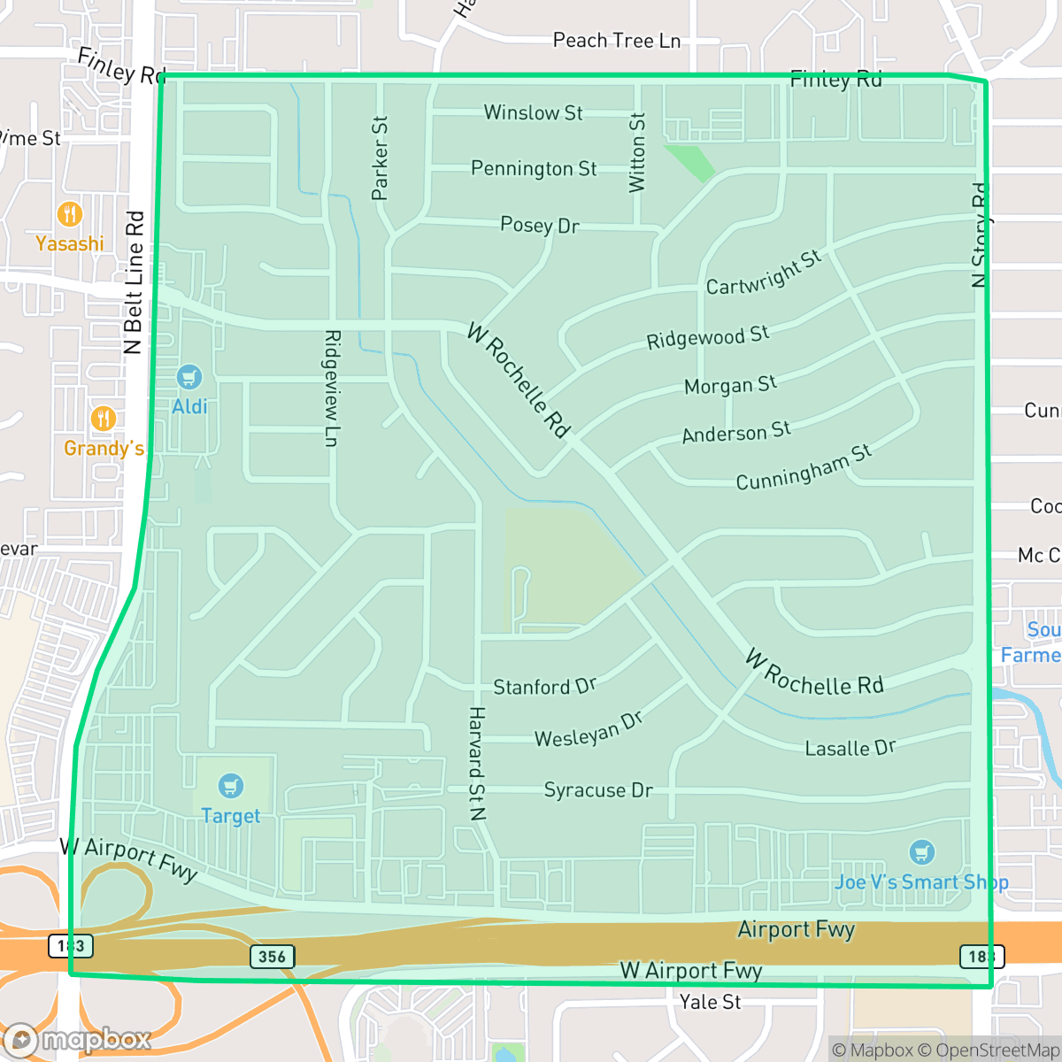 Map showing the location of Belt Line, Irving, TX