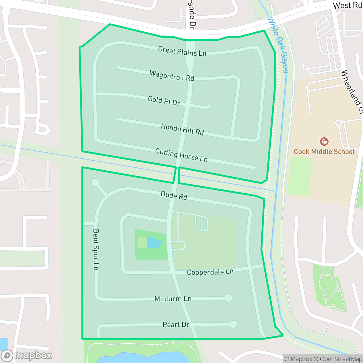 Map showing the location of Winchester Country Trails, Jersey Village, TX