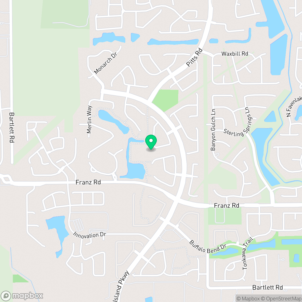 Map showing the location of Cane Island, Katy, TX