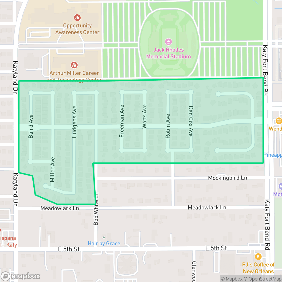 Map showing the location of Heritage Meadows, Katy, TX