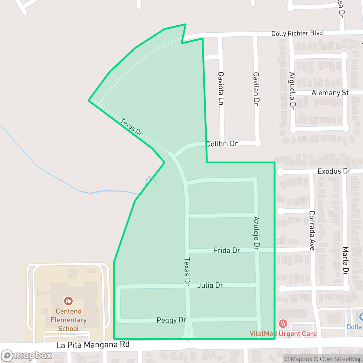 Map showing the location of Cielo Vista, Laredo, TX