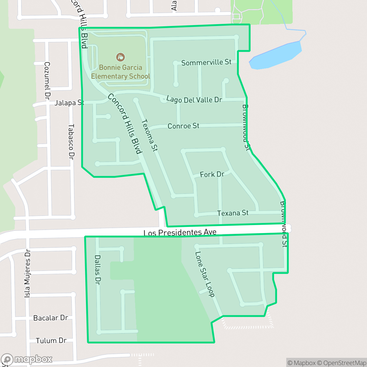 Map showing the location of Lago Del Valle, Laredo, TX