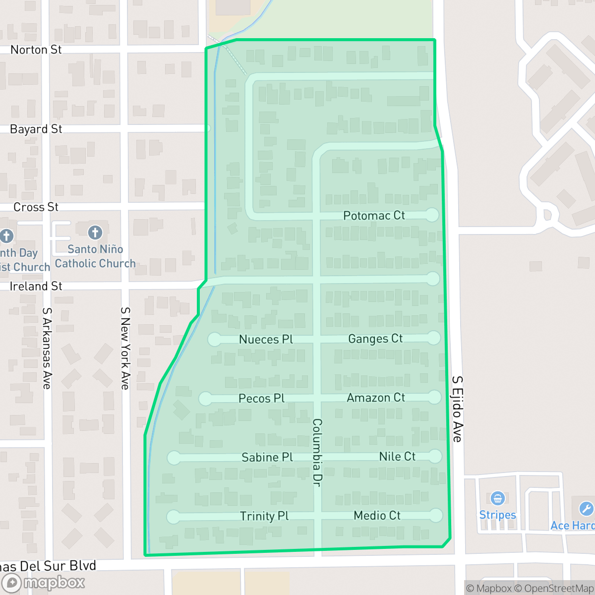 Map showing the location of Southgate II The Plaza, Laredo, TX