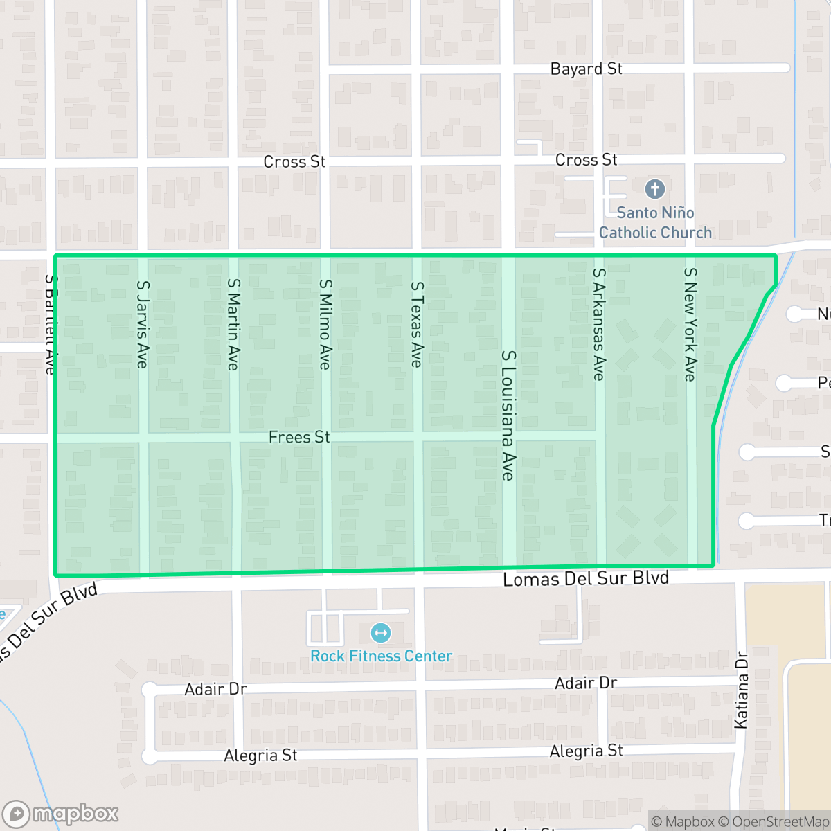 Map showing the location of Southview, Laredo, TX