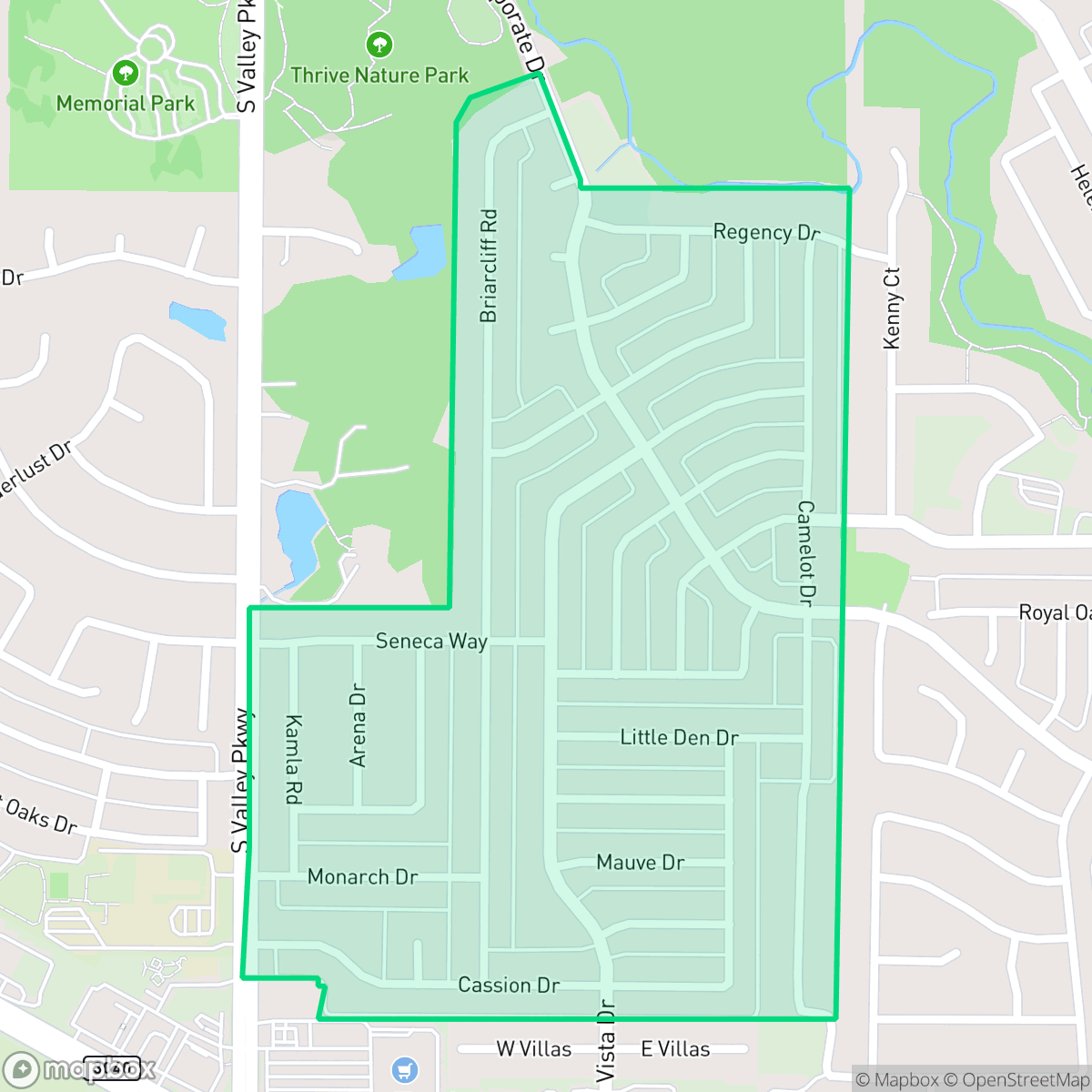 Map showing the location of Valley Vista, Lewisville, TX