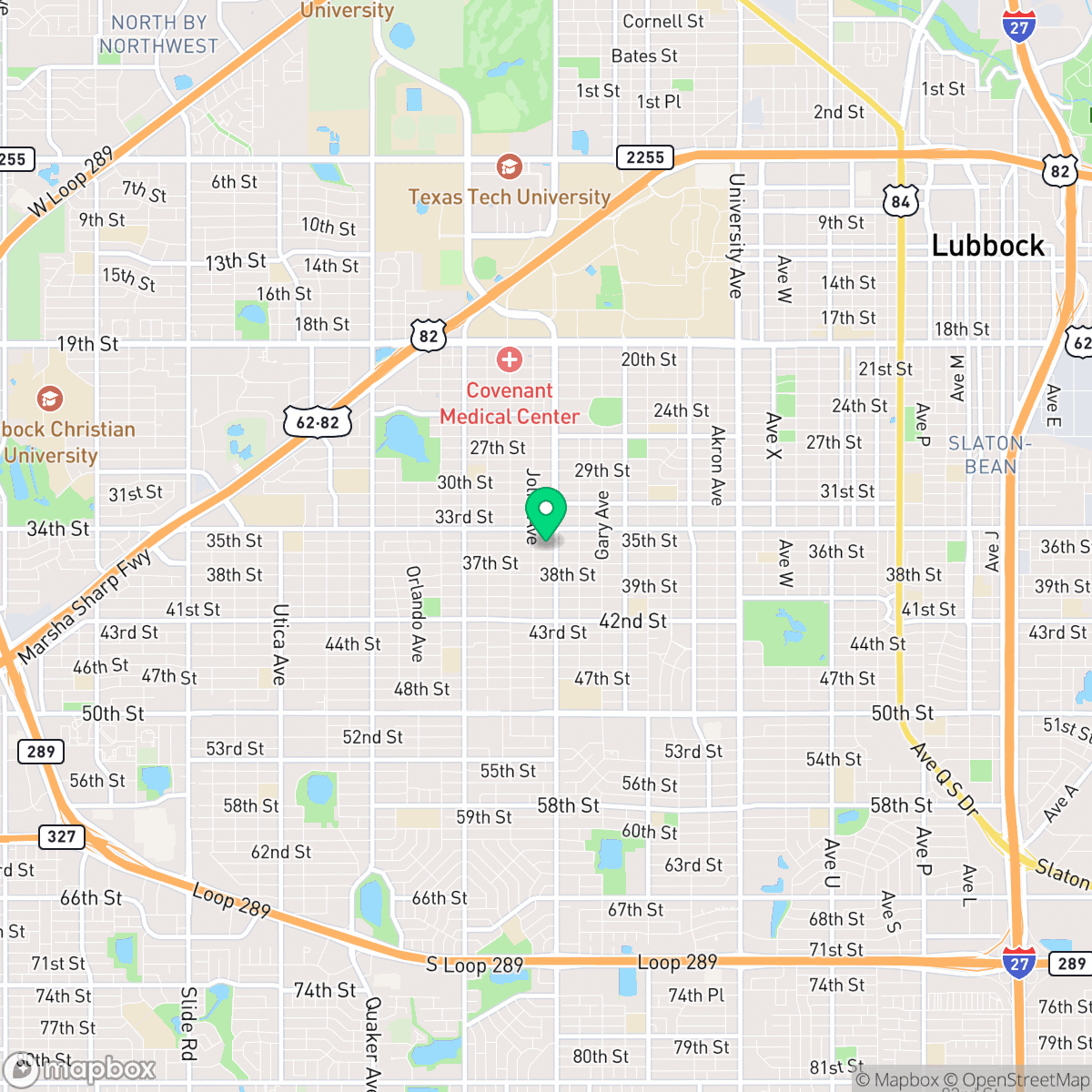 Map showing the location of Lubbock, TX — coverage area