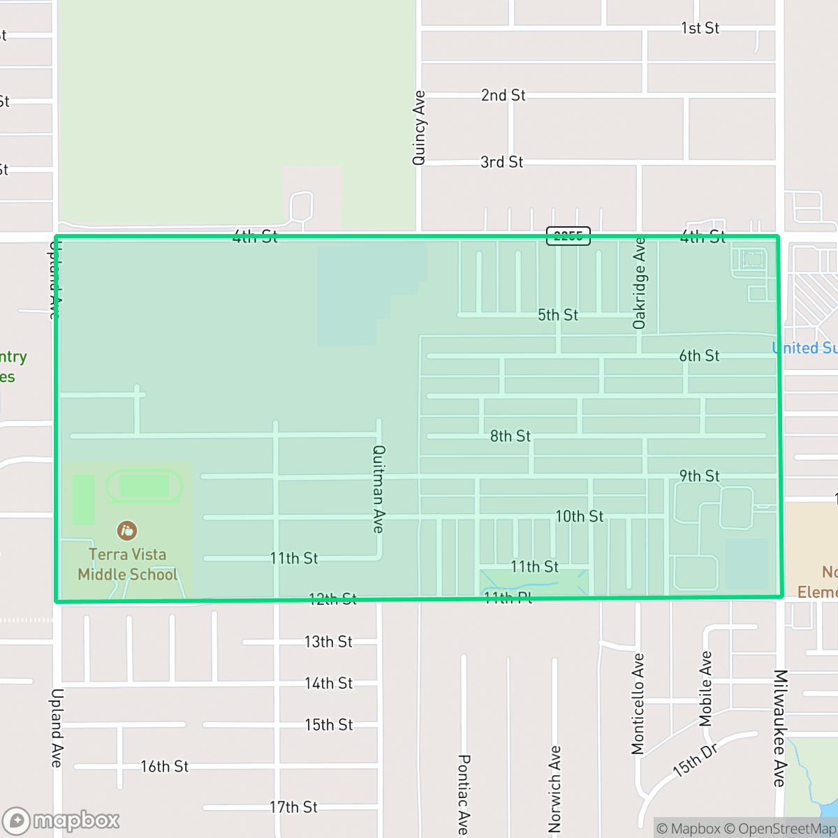 Map showing the location of Westchester, Lubbock, TX