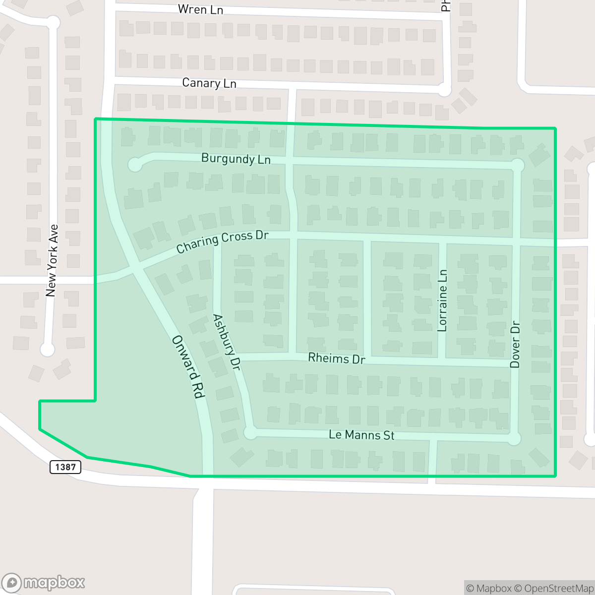 Map showing the location of Windermere Estates, Midlothian, TX