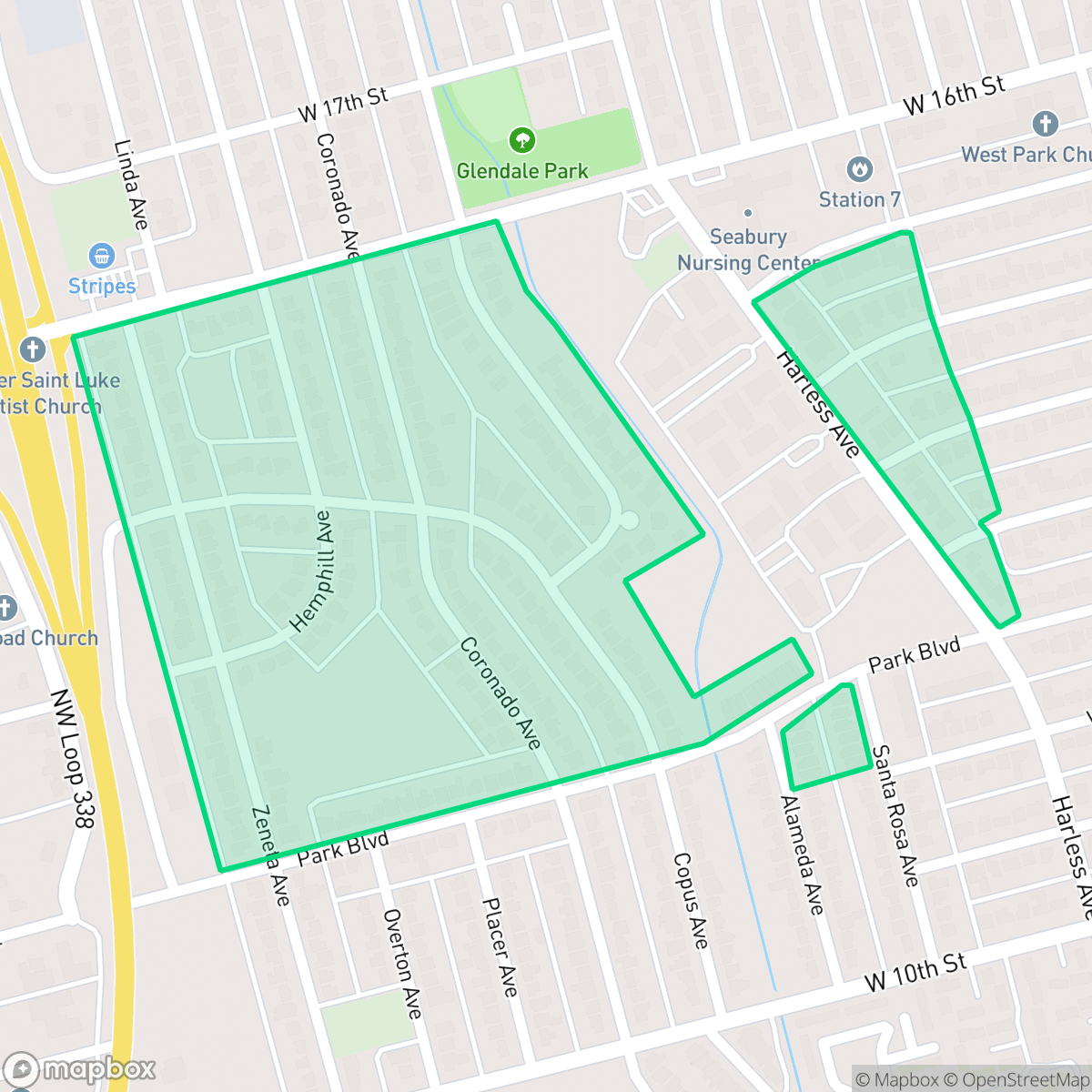 Map showing the location of Briarwood, Odessa, TX
