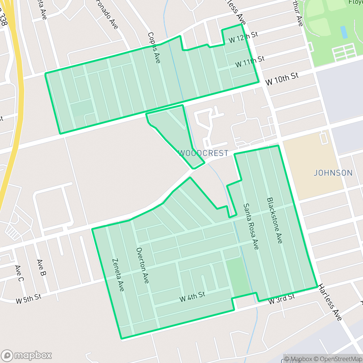 Map showing the location of Rochester Heights, Odessa, TX