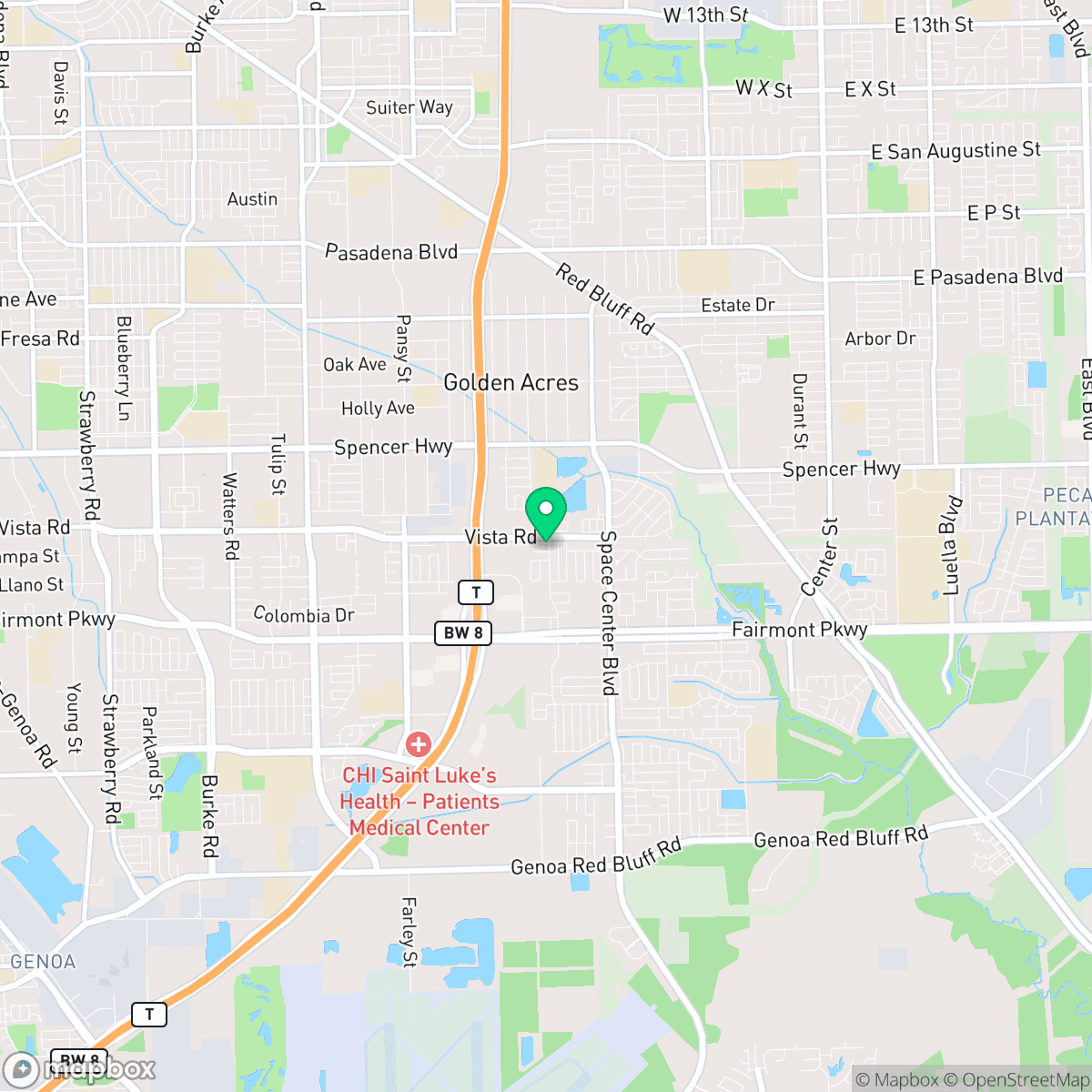 Map showing the location of Pasadena, TX — coverage area