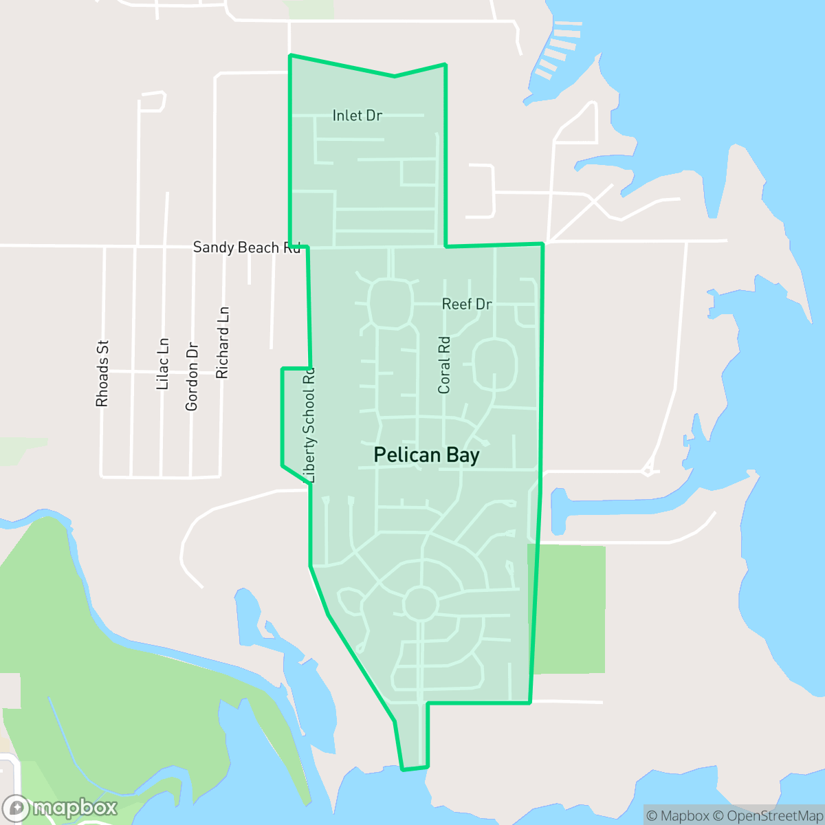 Map showing the location of Pelican Bay, TX — coverage area
