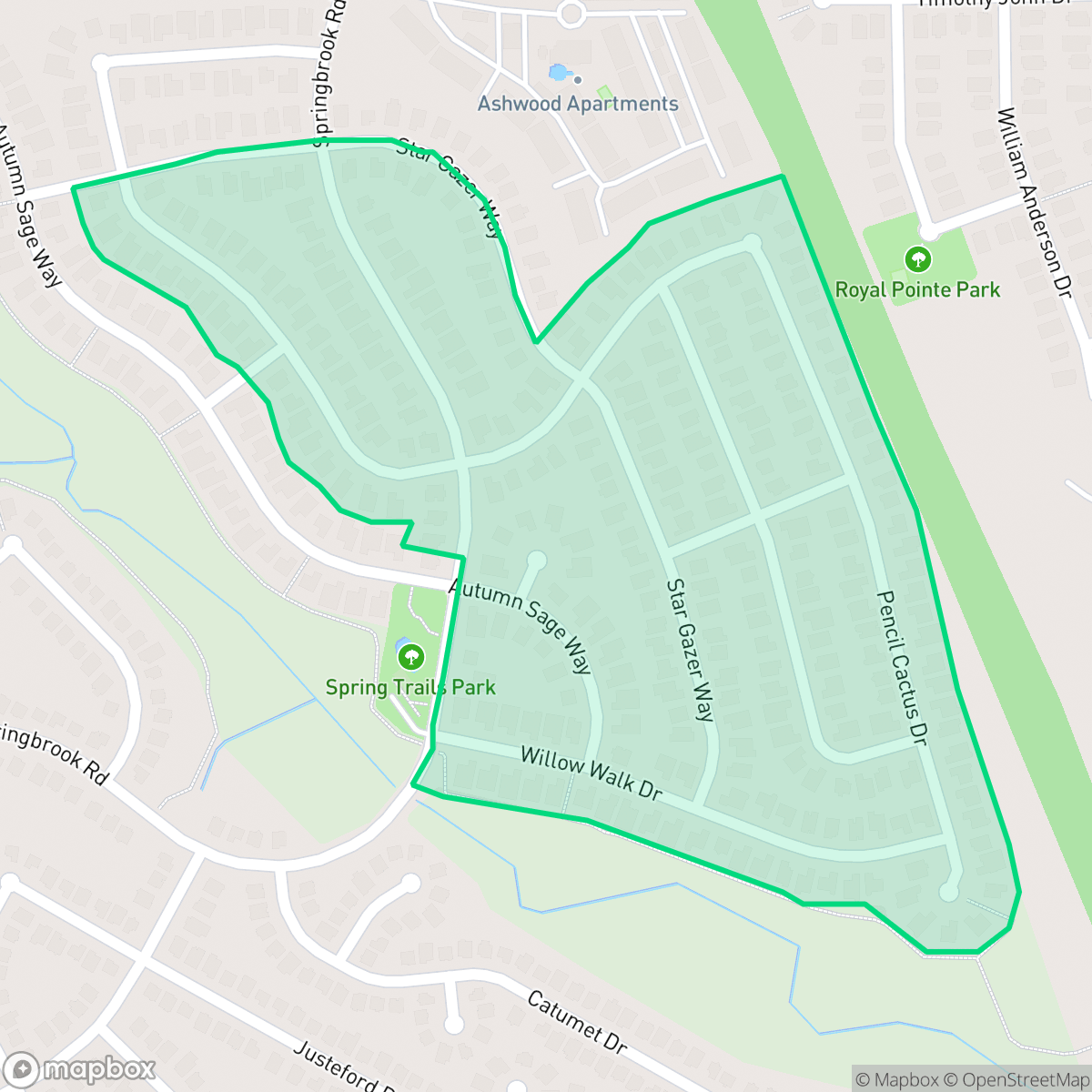 Map showing the location of Spring Trails, Pflugerville, TX