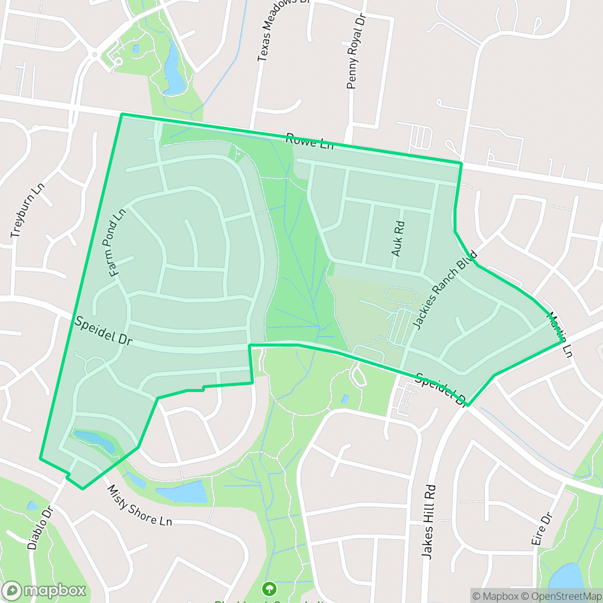 Map showing the location of The Park at Blackhawk, Pflugerville, TX
