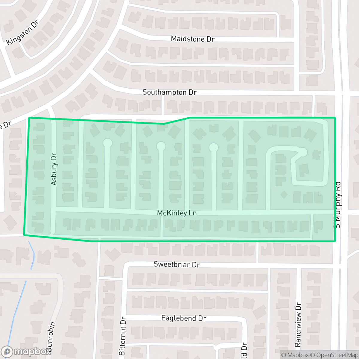 Map showing the location of Breckinridge Park Estates, Richardson, TX