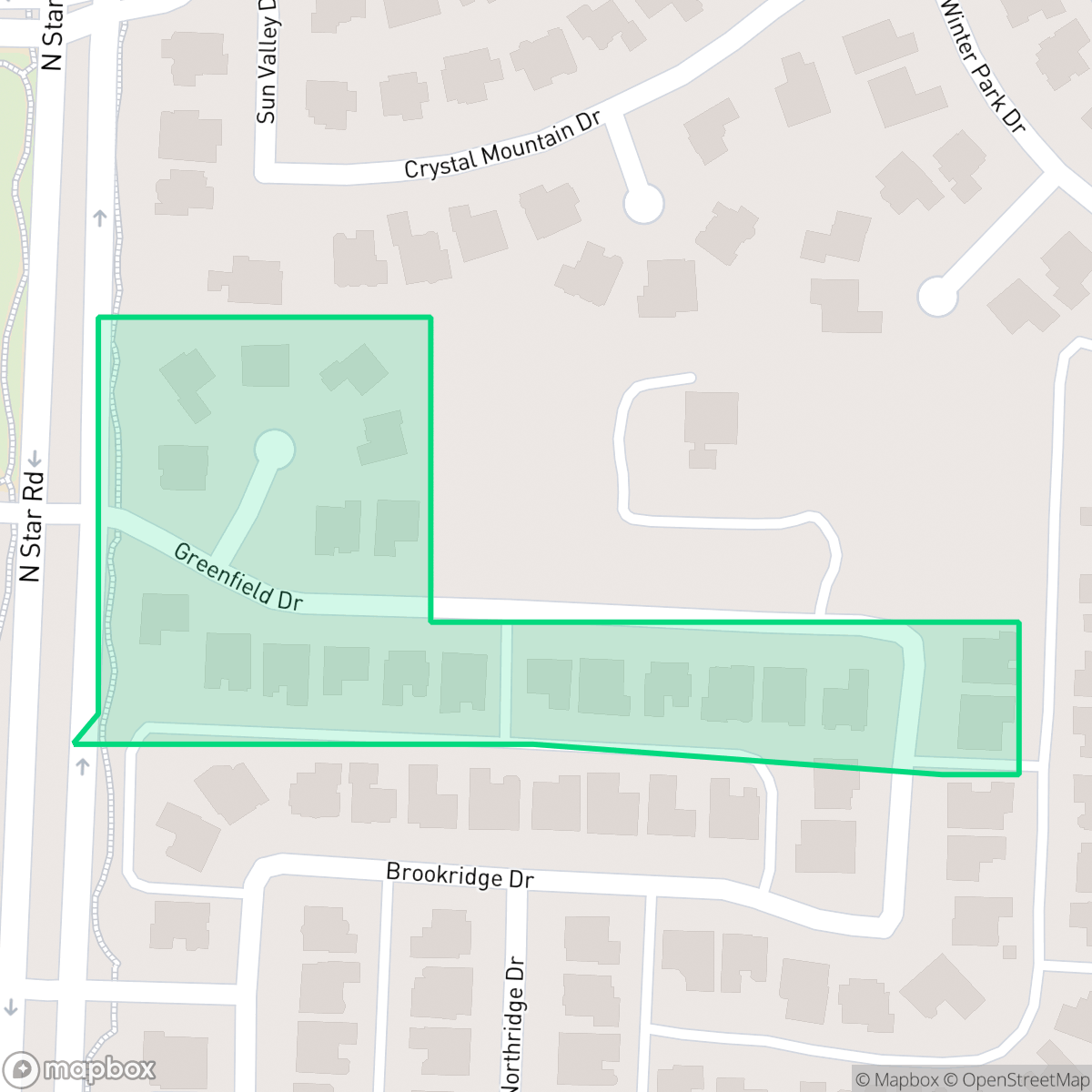 Map showing the location of Greenfields, Richardson, TX