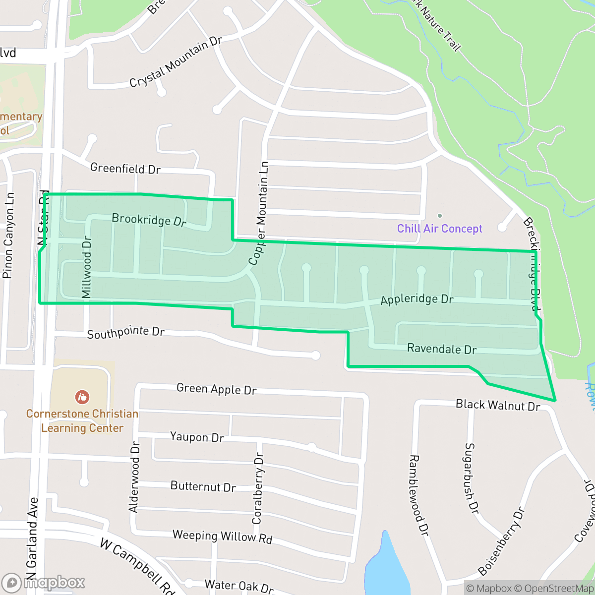 Map showing the location of Heather Ridge, Richardson, TX