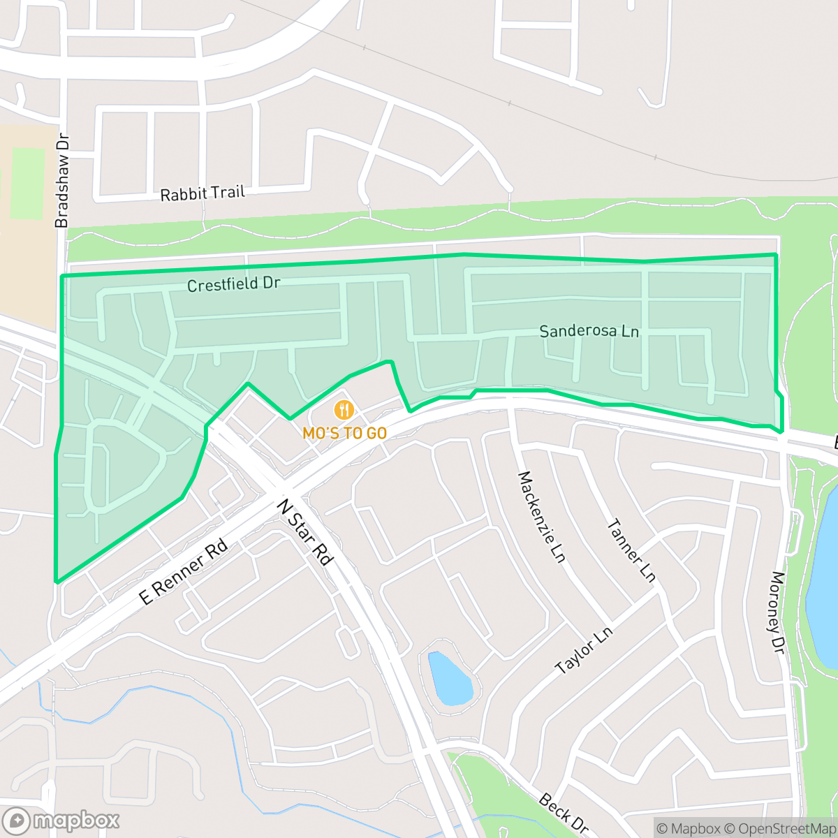 Map showing the location of Morningstar Meadows, Richardson, TX