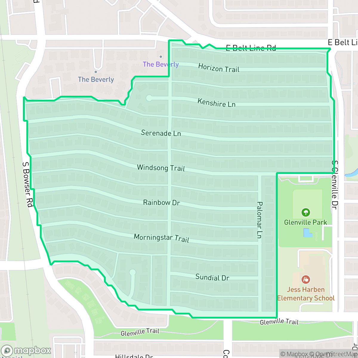 Map showing the location of North College Park, Richardson, TX