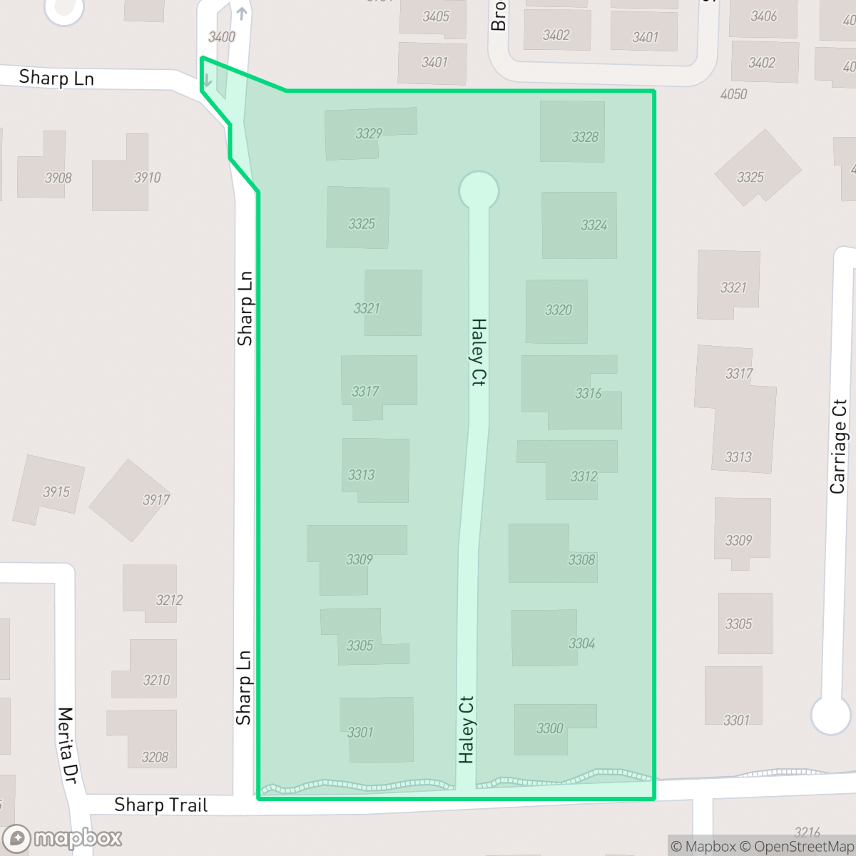 Map showing the location of Sharp Estates, Richardson, TX
