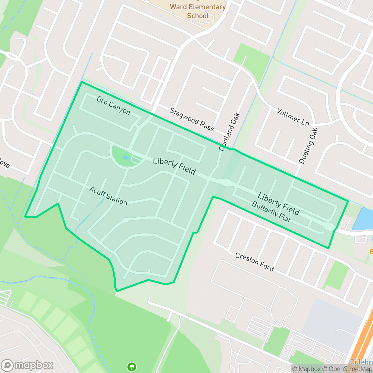 Map showing the location of Bridgewood Ranch, San Antonio, TX