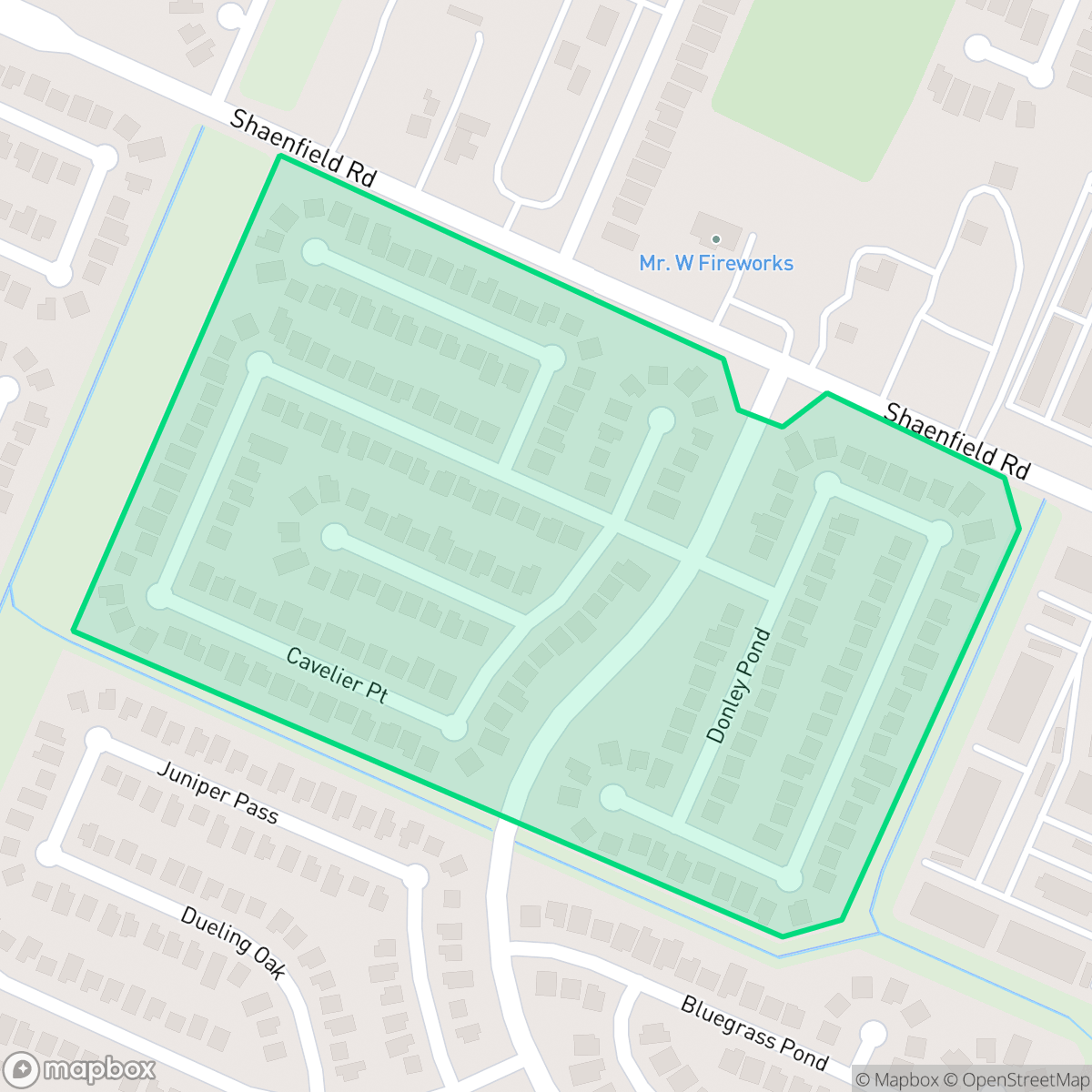 Map showing the location of Bridgewood, San Antonio, TX