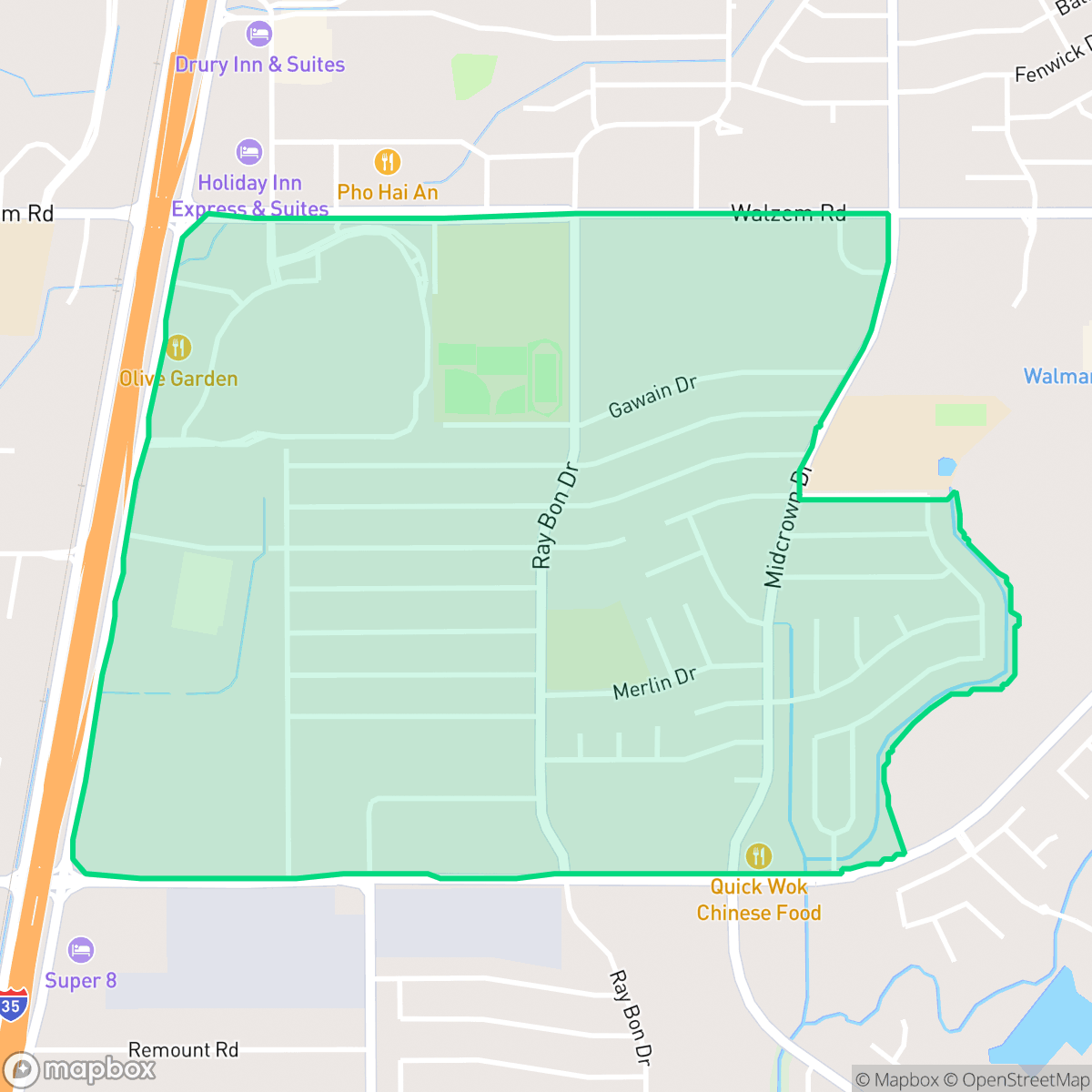 Map showing the location of Camelot 1, San Antonio, TX