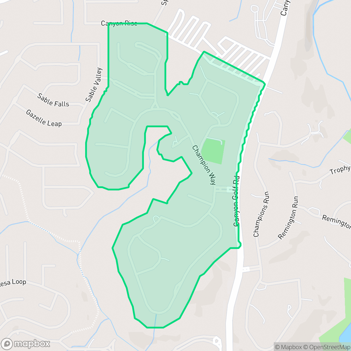 Map showing the location of Champions Ridge, San Antonio, TX