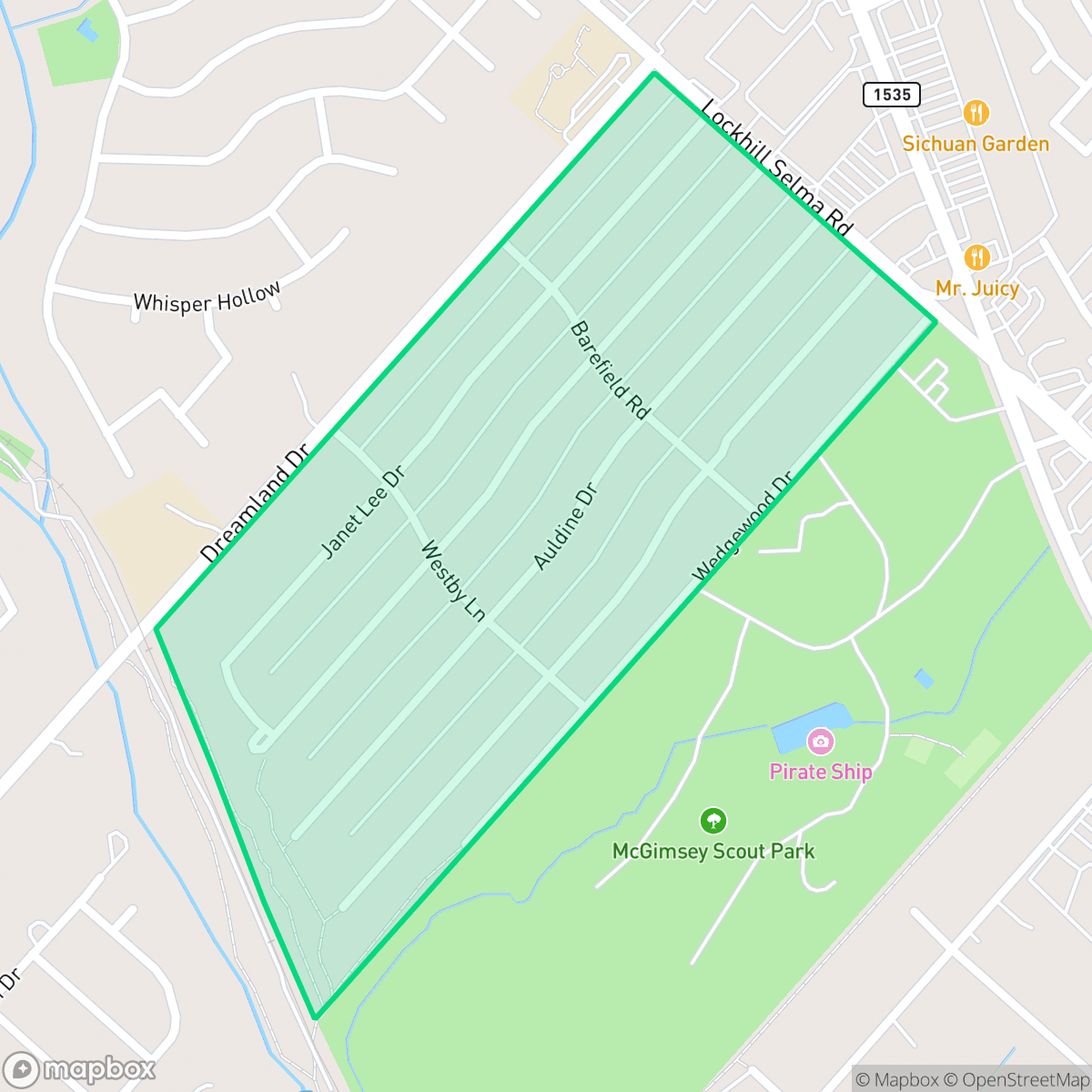 Map showing the location of Dreamland Oaks, San Antonio, TX