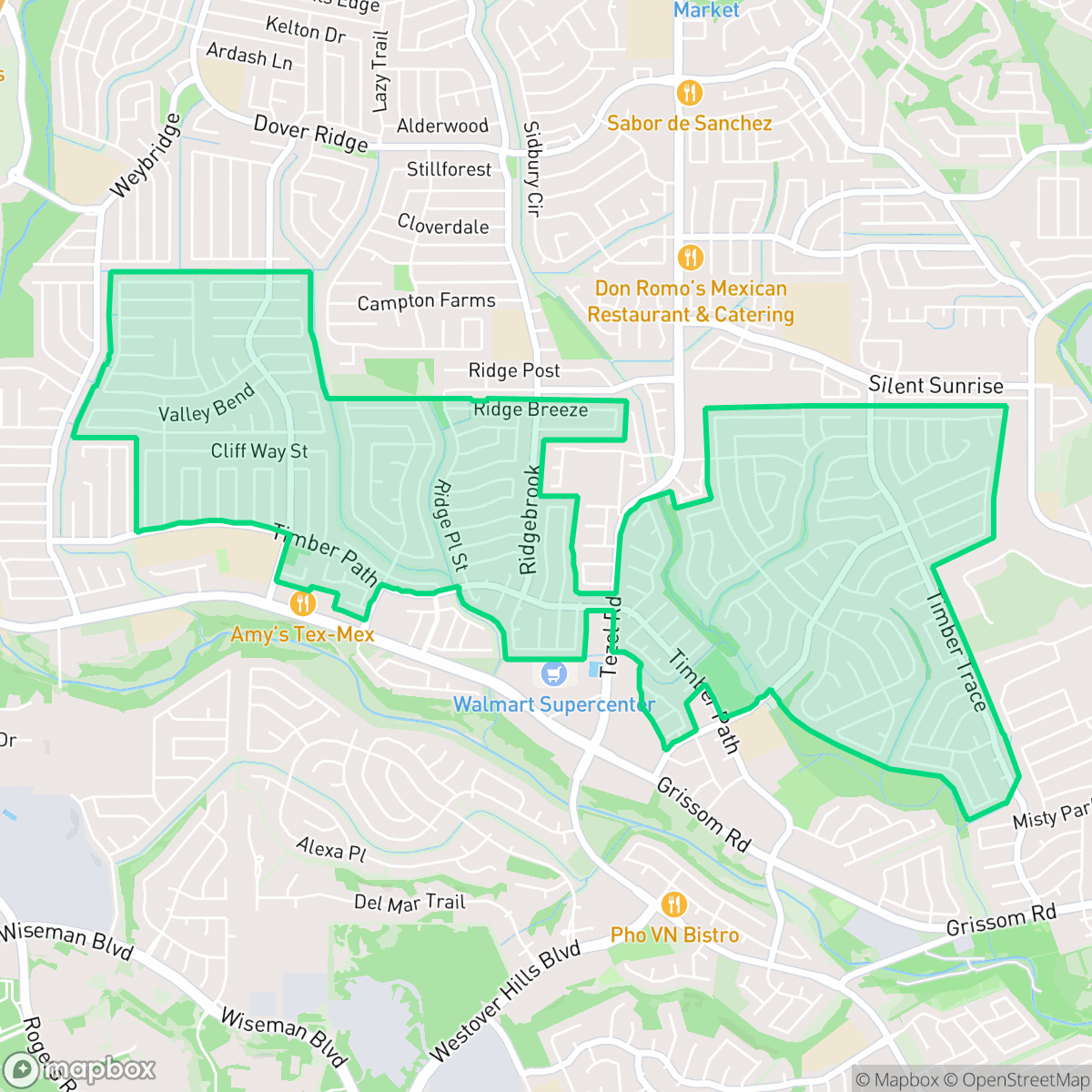 Map showing the location of Great Northwest, San Antonio, TX