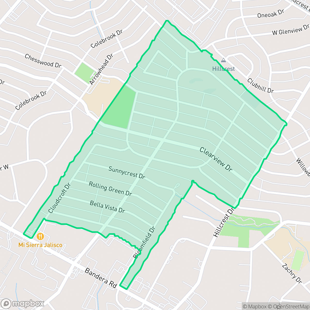 Map showing the location of Inspiration Hills, San Antonio, TX