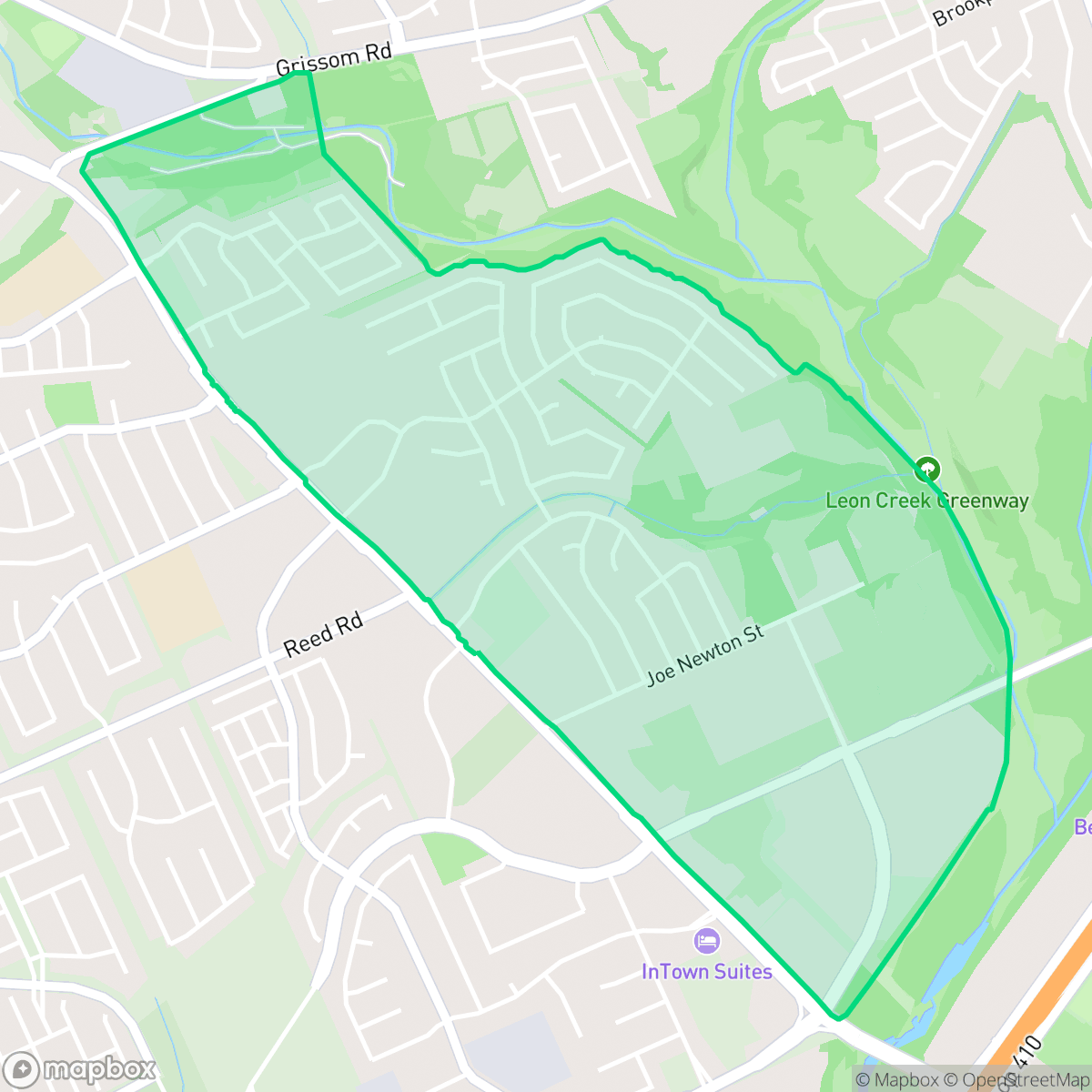 Map showing the location of Pipers Meadow, San Antonio, TX