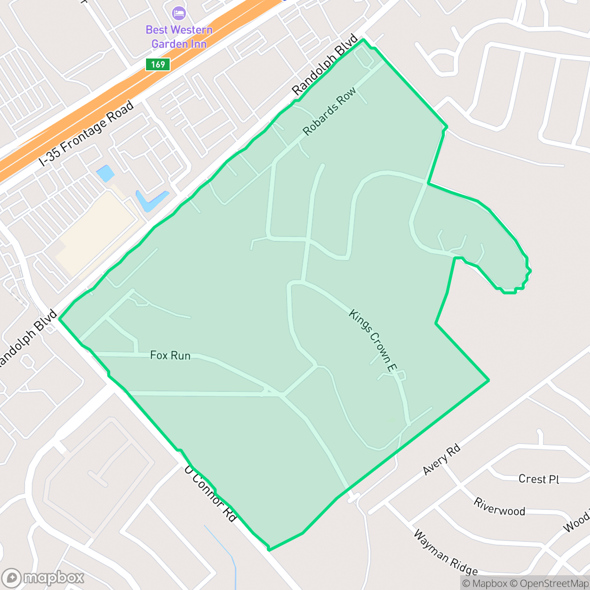 Map showing the location of Randolph Hills, San Antonio, TX