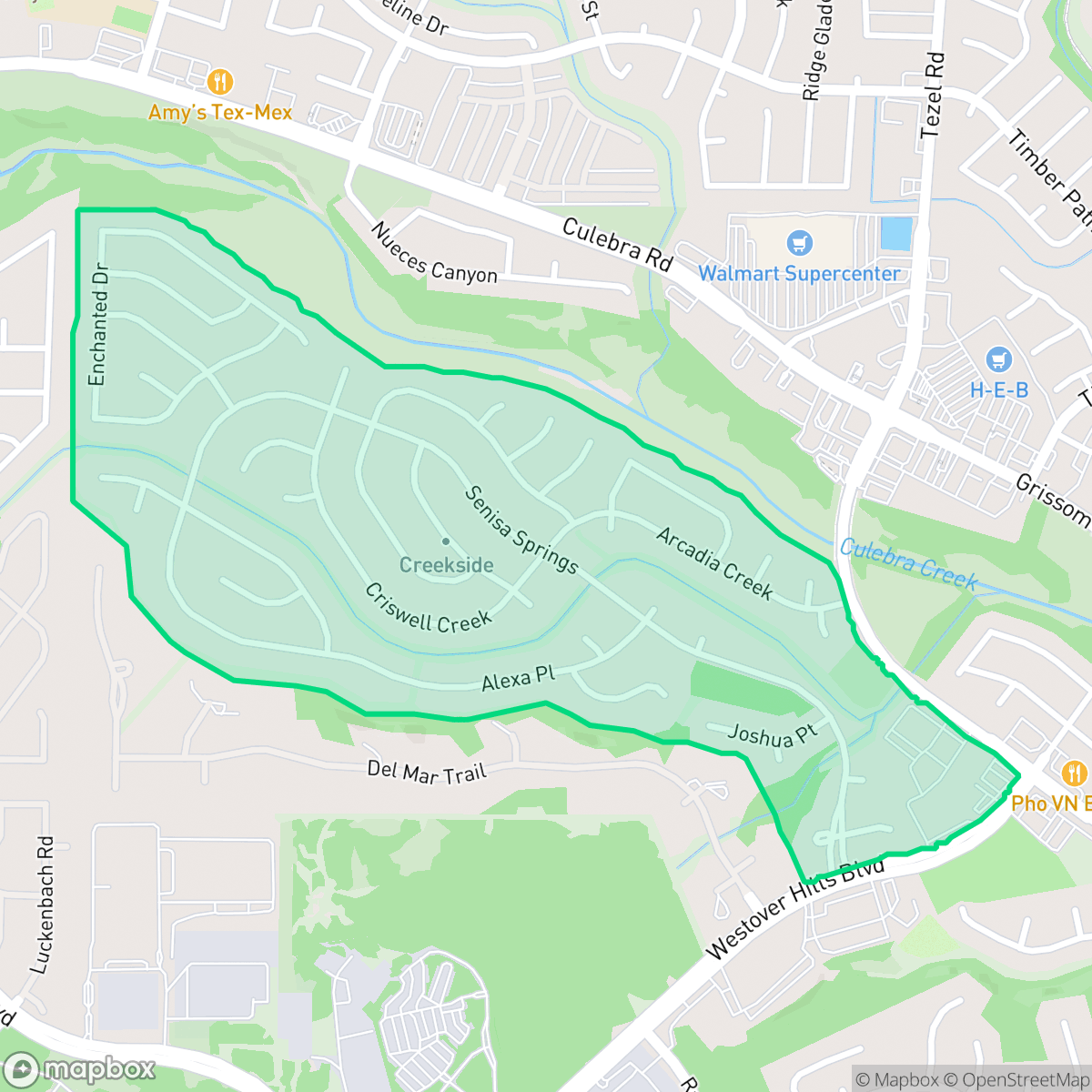 Map showing the location of San Antonio Creekside, San Antonio, TX