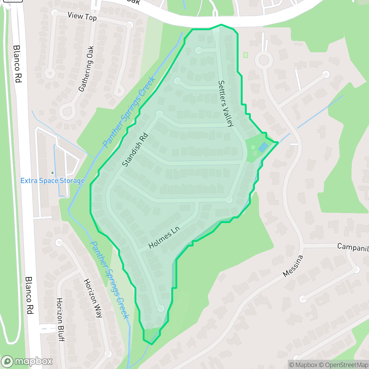 Map showing the location of Stone Valley, San Antonio, TX