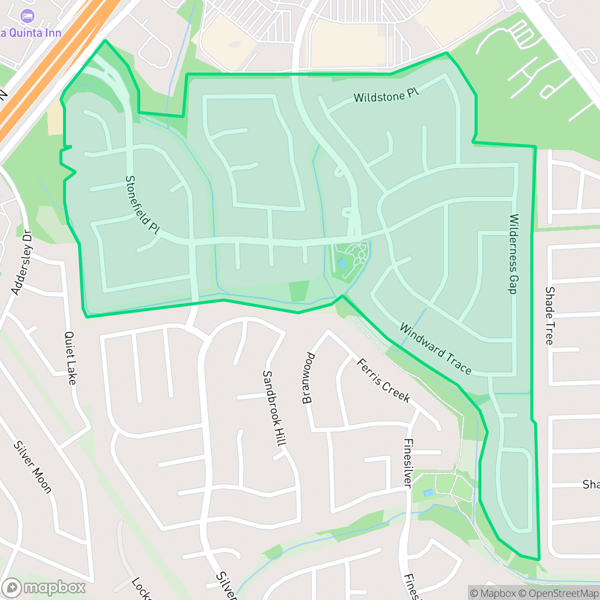 Map showing the location of Stonefield, San Antonio, TX