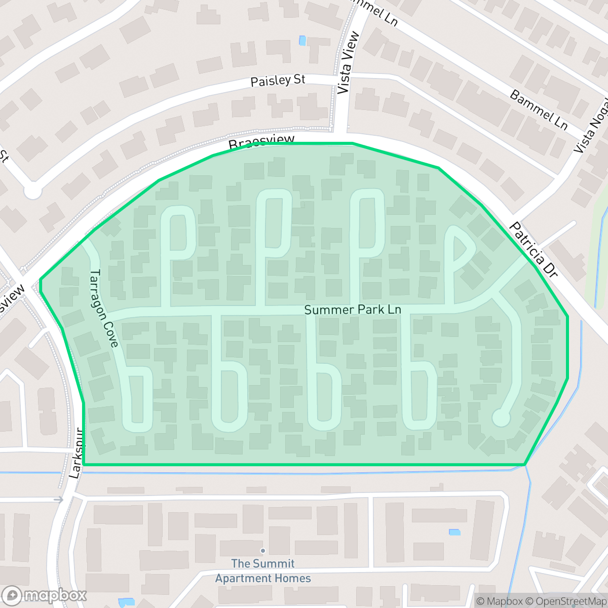 Map showing the location of Summer Hill, San Antonio, TX