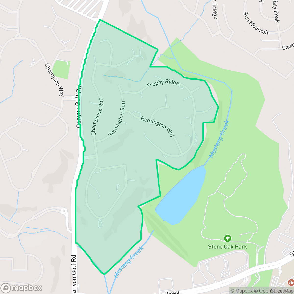 Map showing the location of The Champions Estates-Stone Oak, San Antonio, TX