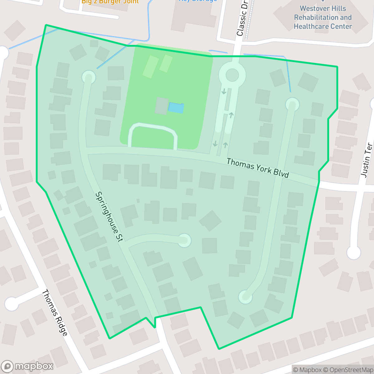 Map showing the location of The Heights, San Antonio, TX