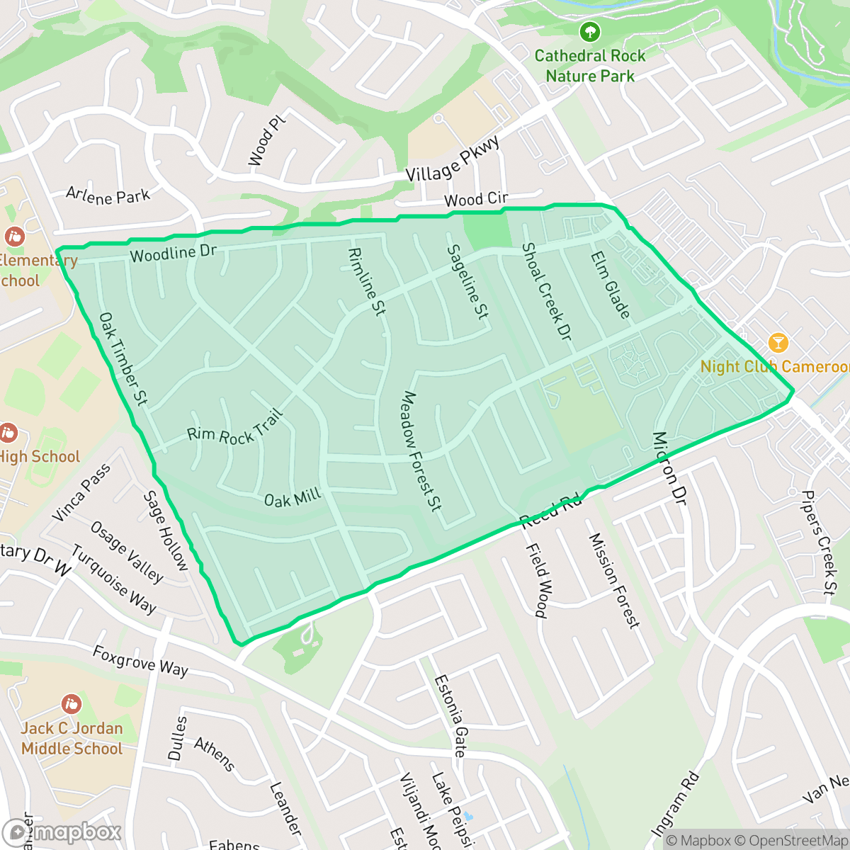 Map showing the location of Timber Ridge, San Antonio, TX