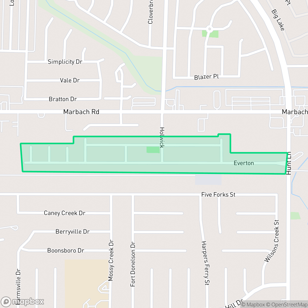 Map showing the location of Westbury Place, San Antonio, TX