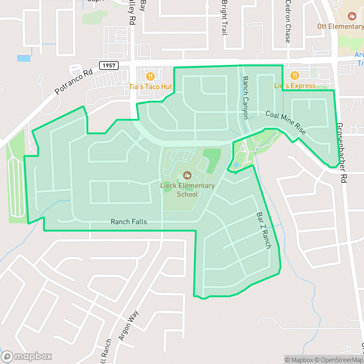 Map showing the location of Weston Oaks, San Antonio, TX