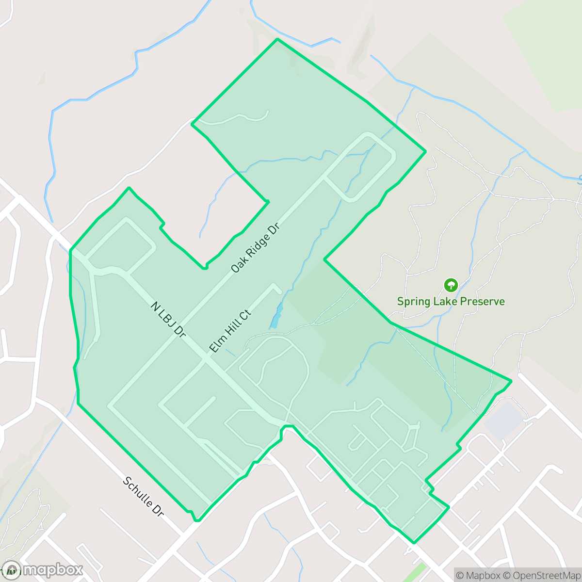 Map showing the location of Tanglewood, San Marcos, TX