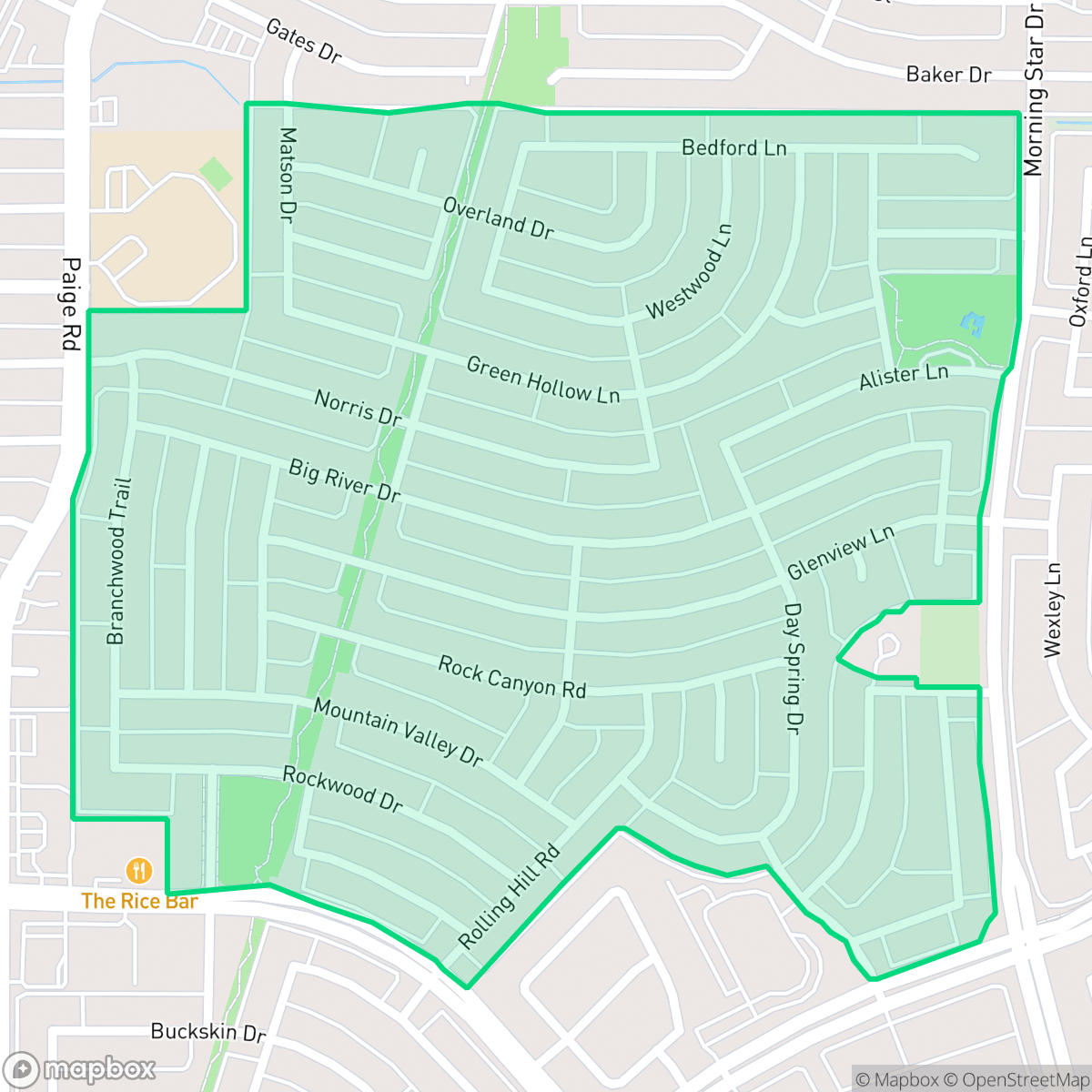 Map showing the location of Legend Crest, The Colony, TX