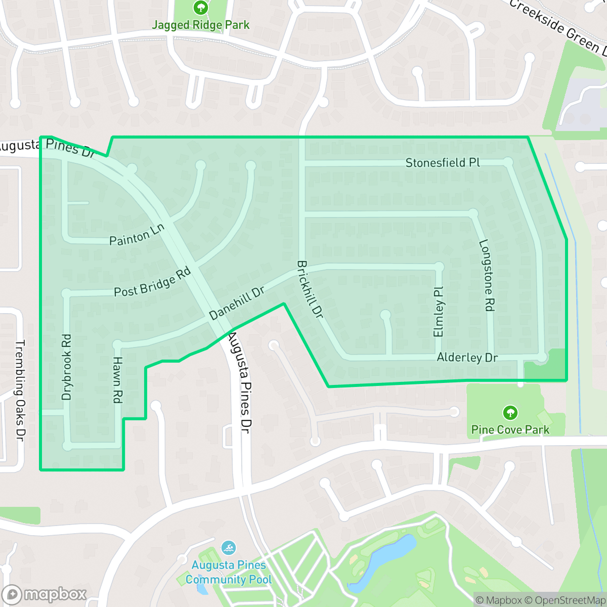 Map showing the location of Coventry, The Woodlands, TX