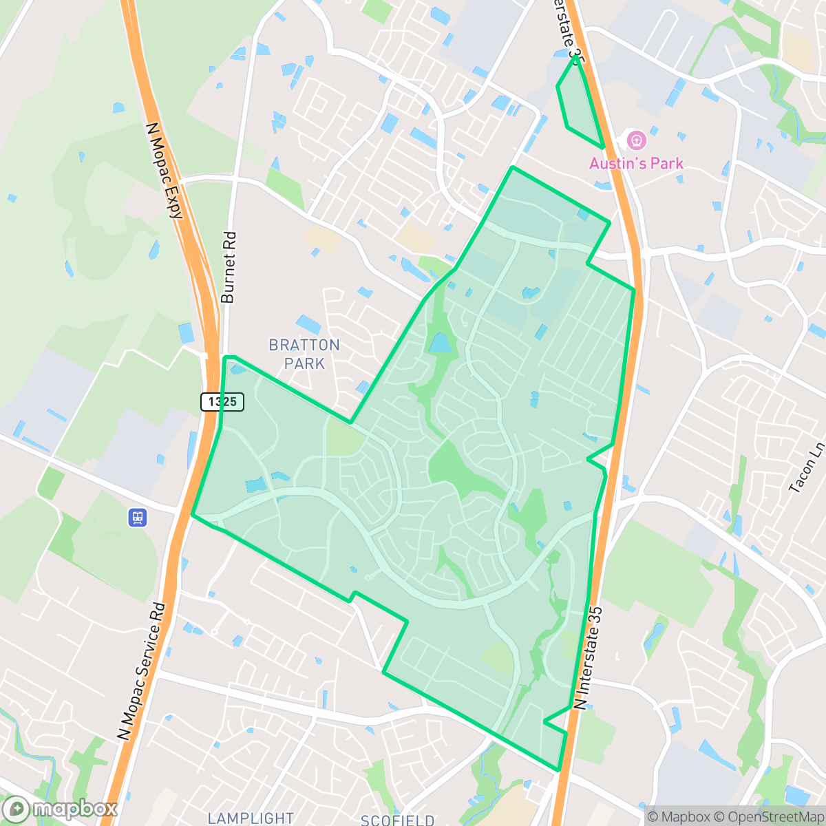 Map showing the location of Wells Branch, TX — coverage area
